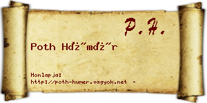 Poth Hümér névjegykártya